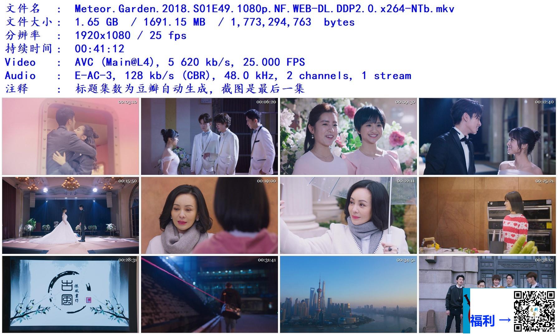 2018-流星花园-沈月-王鹤棣-官鸿-共49集-国语-简繁字幕-mkv-1.6GB-1080p-无台标