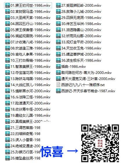 西游记+续集+齐天乐-1986+2000-六小龄童-国语无字-mkv-共55.8G-1080P+528P.x264.AC3-无台标-遇难顺序修正精简版-原创剪辑