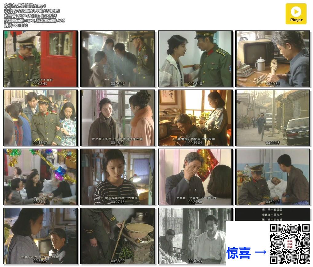 1995-无悔追踪-王志文-刘佩琦-岳秀清-共20集-国语中字-MP4每集均约570M-共11.3G-640x480DVD压制